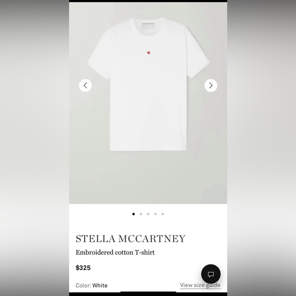 Stella McCartney Mini Heart T-Shirt Pure White. AUTHENTIC!!!